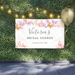 Butterfly Skies Elegant Butterflies Bridal Shower Banner<br><div class="desc">Elegant and feminine bridal shower welcome banner (editable for any occasion) with watercolor butterflies and gold confetti. This delicate design has a pretty color palette in shades of coral peach pink cream and gold on a white background. The wording is editable so you can customize for any occasion and you...</div>