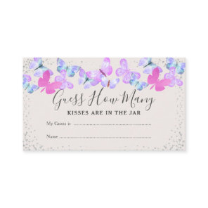 Butterfly Skies Guess How Many Baby Shower Game Enclosure Card