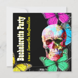 Butterfly skull back bachelorette party invitation