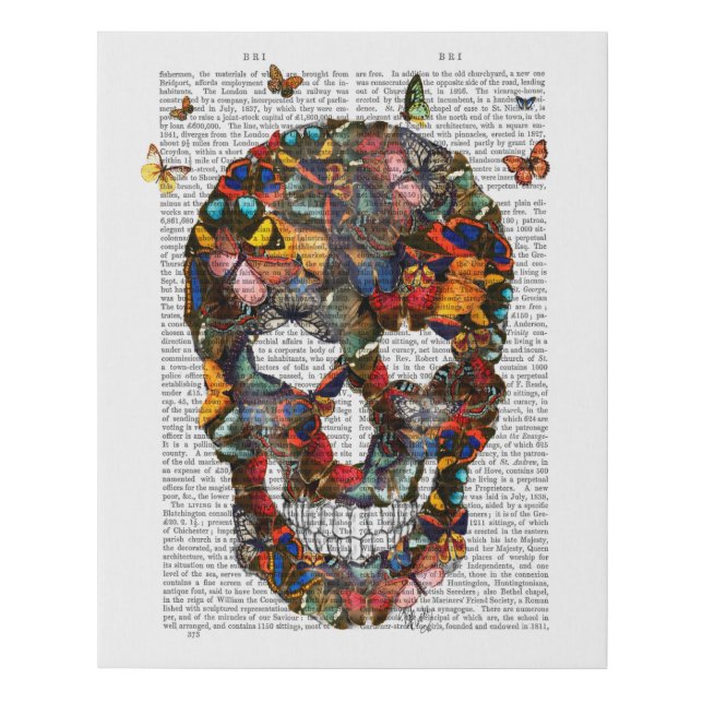 Butterfly Skull Faux Canvas Print (Front)