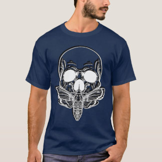 Butterfly Skull Moth Skeleton Goth Punk Rock Horro T-Shirt