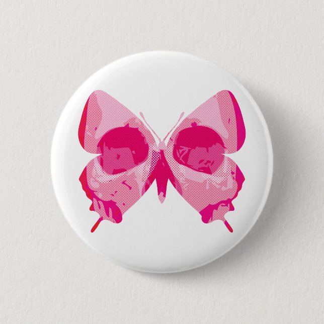 Butterfly Skull Pinback Button (Front)