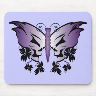 Butterfly Skull Purple Mouse Pad