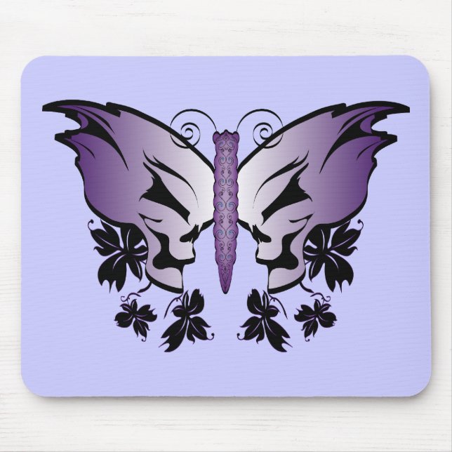 Butterfly Skull Purple Mouse Pad (Front)