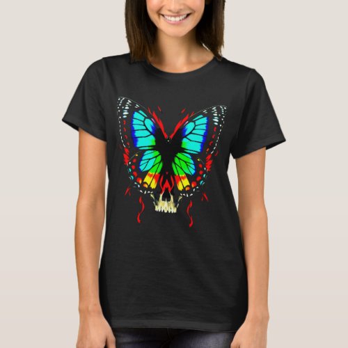 butterfly skull  skulls  T_Shirt