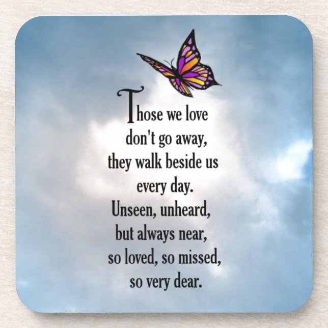 Butterfly "So Loved" Poem Coaster (Front)