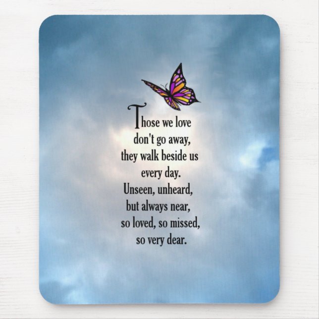 Butterfly "So Loved" Poem Mouse Pad (Front)