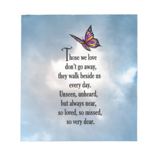 Butterfly "So Loved" Poem Notepad