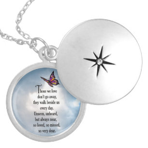 Butterfly "So Loved" Poem Silver Plated Necklace