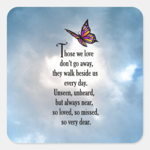 Butterfly "So Loved" Poem Square Sticker