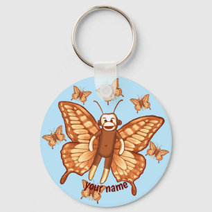 Butterfly Sock Monkey keychain