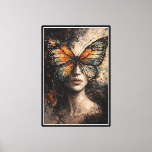 Butterfly Soul Contemporary Butterfly Portrait Canvas Print