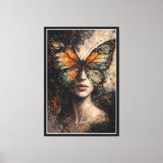 Butterfly Soul | Contemporary Butterfly Portrait Canvas Print