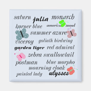 Butterfly Species Magnet