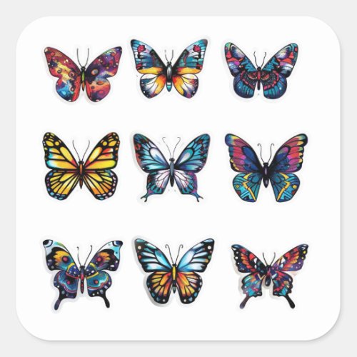 Butterfly Spectrum Square Sticker