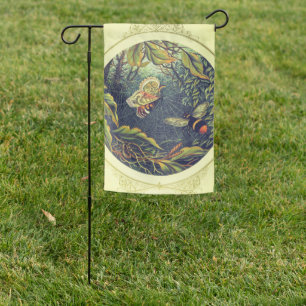 Butterfly spiderweb bee vintage garden garden flag