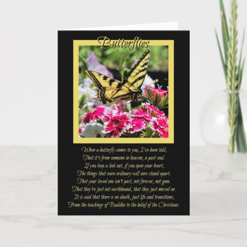 Butterfly Spiritual Sympathy Card