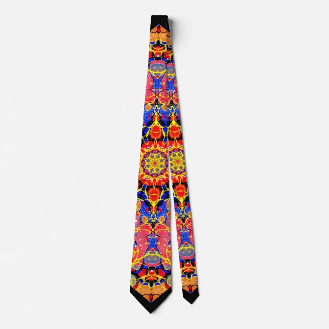 Butterfly Splash Kaleidoscope Two Neck Tie (Front)