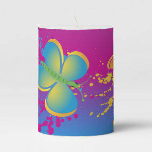 Butterfly Splash Pillar Candle