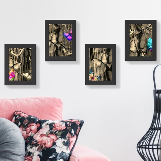Butterfly Splash Wall Art Sets (Livingroom)