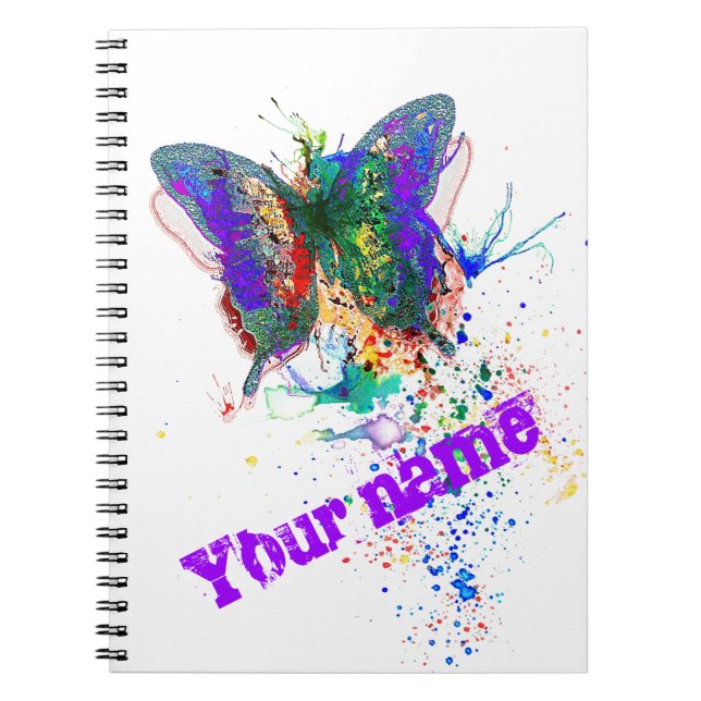 Butterfly splatter notebook (Front)