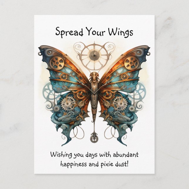 Butterfly Spread your wings good luck Postcard (Front)