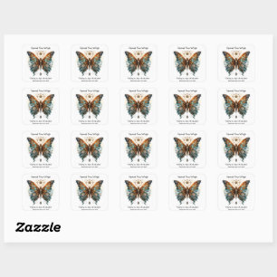 Butterfly Spread your wings good luck Square Sticker