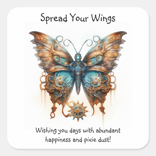 Butterfly Spread your wings Square Sticker (Front)