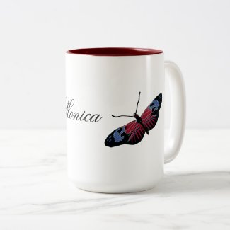 Butterfly Spring Art Two-Tone Coffee Mug