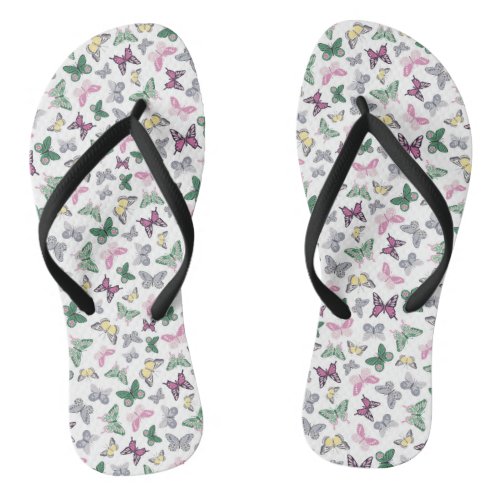 Butterfly Spring Design Flip Flops