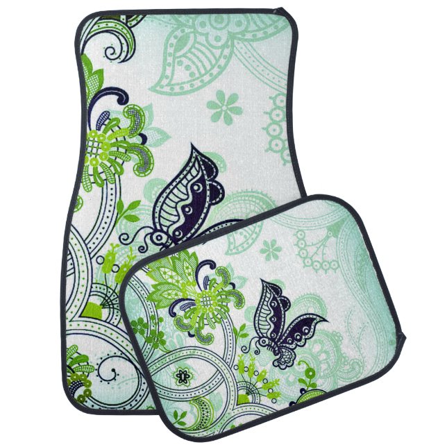 Butterfly Spring Into Summer Car Floor Mat (Set)