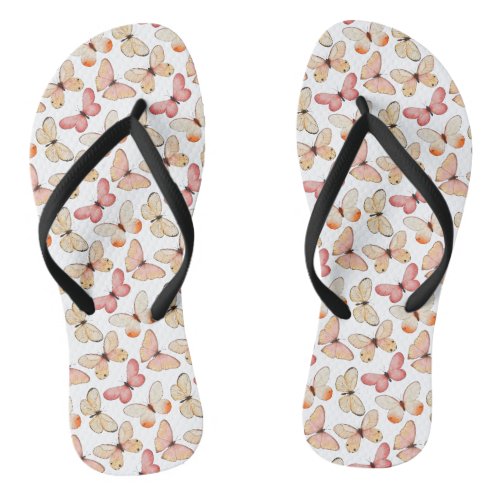 Butterfly Spring Pattern Design Flip Flops