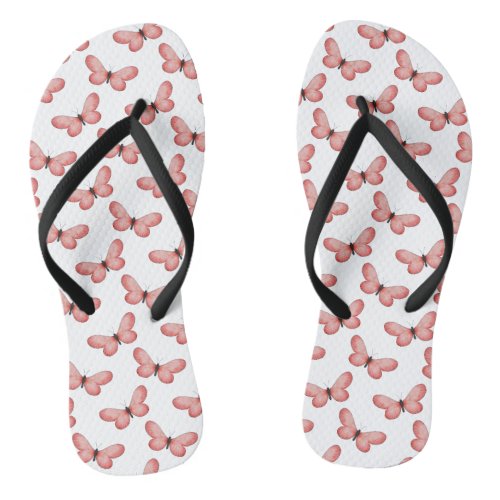 Butterfly Spring Pattern Design Flip Flops