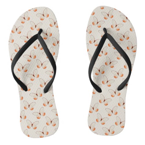 Butterfly Spring Pattern Design Flip Flops