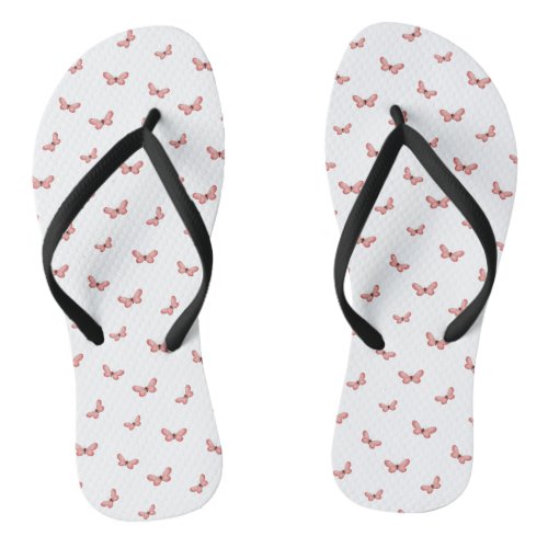 Butterfly Spring Pattern Design Flip Flops