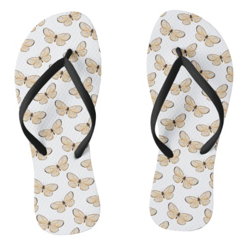 Butterfly Spring Pattern Design Flip Flops