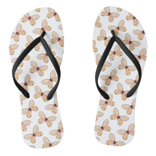 Butterfly Spring Pattern Design Flip Flops