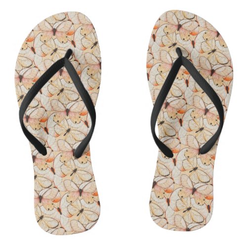 Butterfly Spring Pattern Design Flip Flops