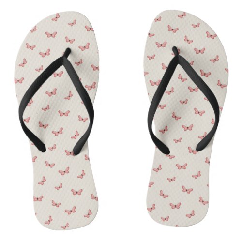 Butterfly Spring Pattern Design Flip Flops