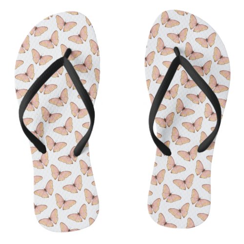 Butterfly Spring Pattern Design Flip Flops