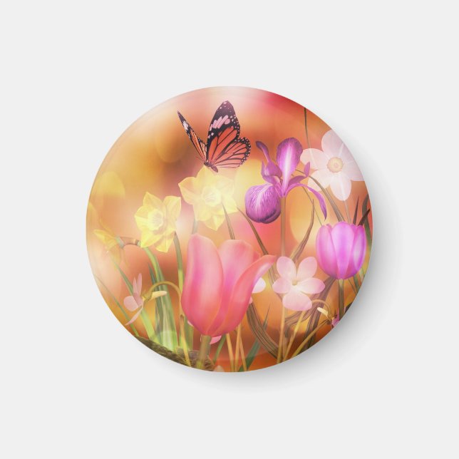 Butterfly spring sun dance Magnet (Front)