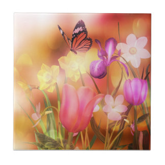 Butterfly spring sun dance tile