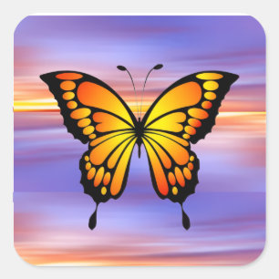 Butterfly square sticker