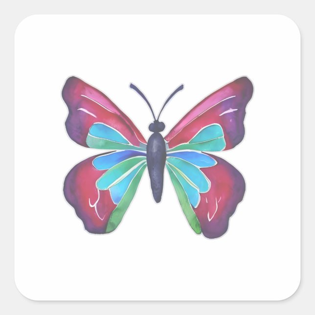 Butterfly Square Sticker (Front)