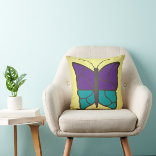 Butterfly Stained Glass Pillow