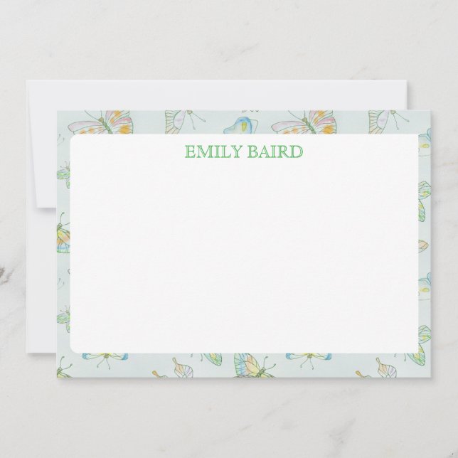 Butterfly Stationary Note Card (Front)