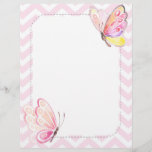 Butterfly Stationery Pink Letter Paper<br><div class="desc">Butterfly Stationery Pink Letter Paper</div>