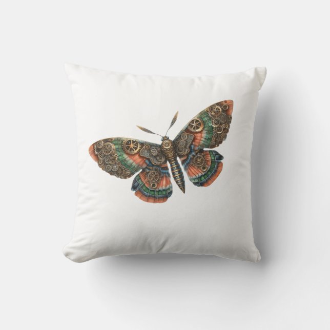 butterfly steampunk  throw pillow (Front)