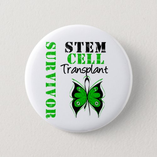 Butterfly _ Stem Cell Transplant Survivor Pinback Button