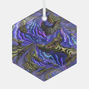 Butterfly Stew Colorful Fractal Landscape Abstract Glass Ornament